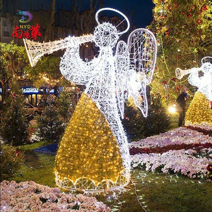 Porch Decor Outdoor Christmas Angels with Trumpet